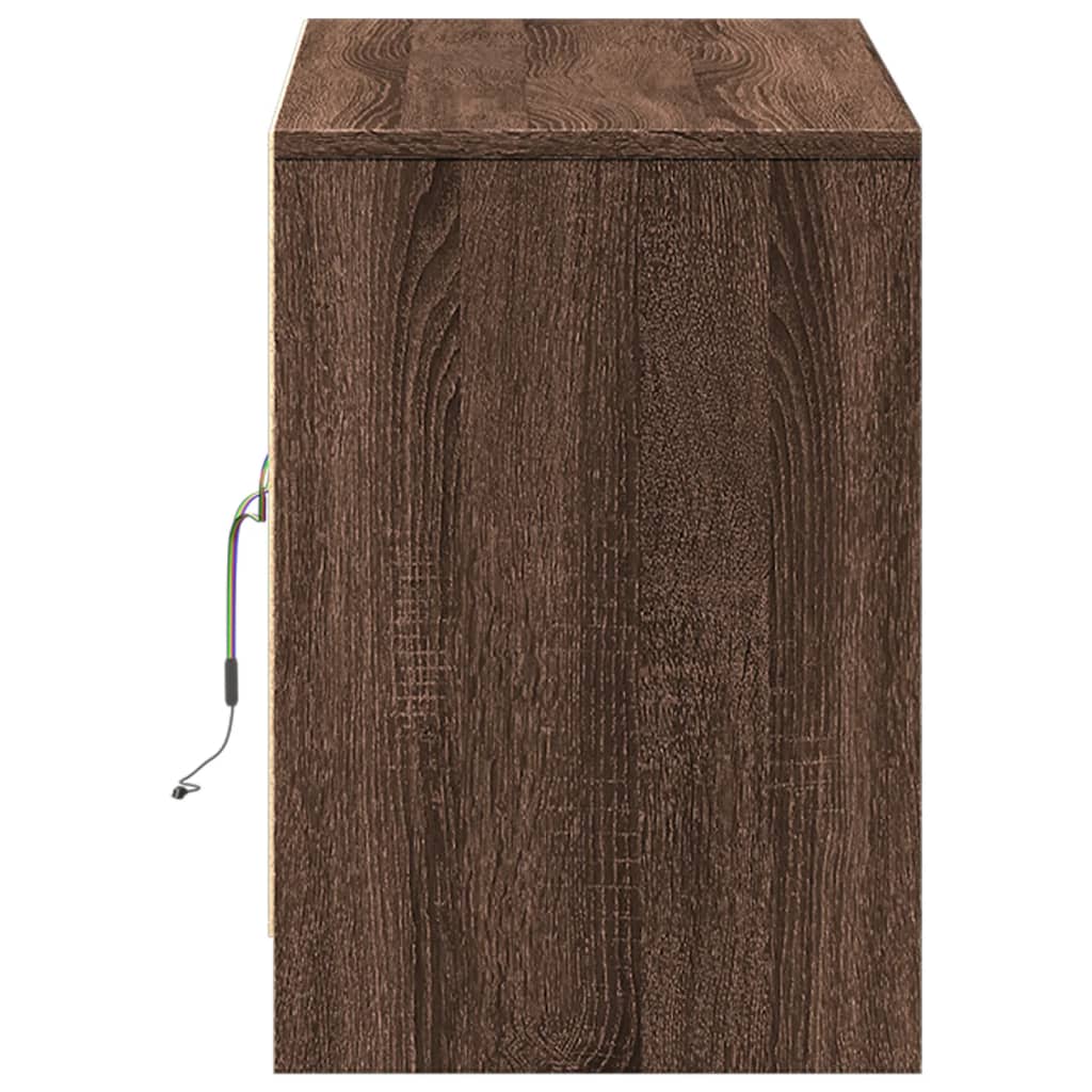 vidaXL Έπιπλο Τηλεόρασης με LED Καφέ Δρυς 100x34x50 εκ. από Επεξ. Ξύλο