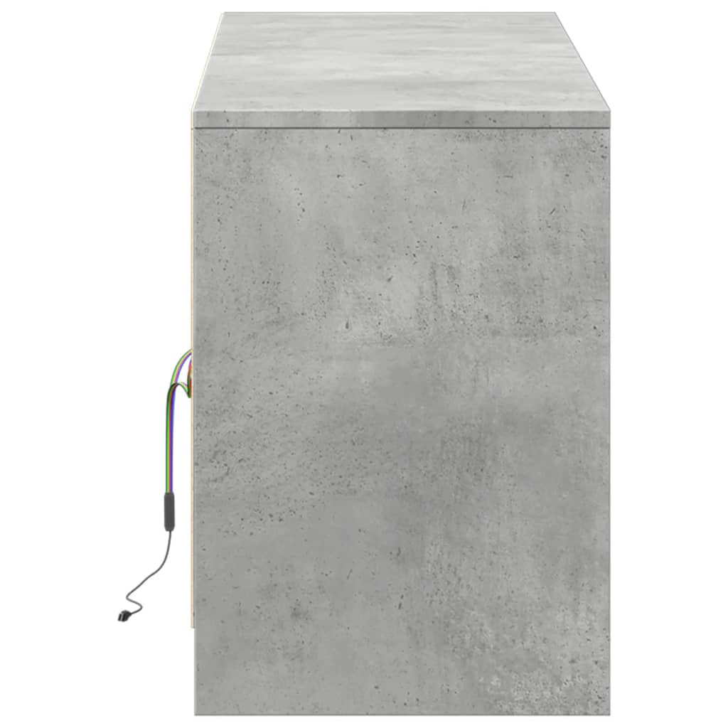 vidaXL Έπιπλο Τηλεόρασης με LED Γκρι Σκυρ. 139,5x34x50 εκ. Επεξ. Ξύλο