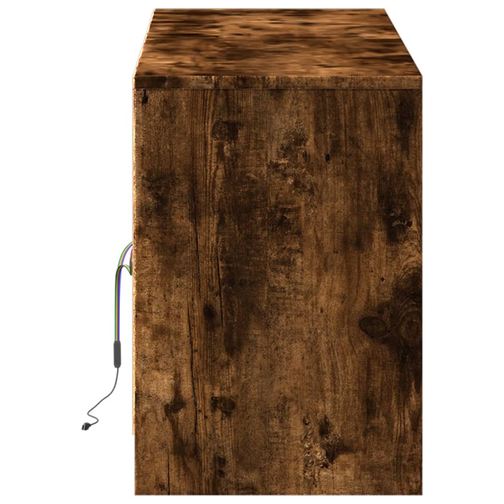 vidaXL Έπιπλο Τηλεόρασης με LED Καπνιστή Δρυς 139,5x34x50εκ Επεξ. Ξύλο