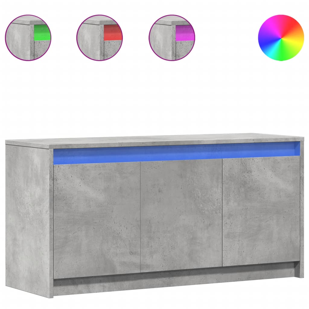 vidaXL Έπιπλο Τηλεόρασης με LED Γκρι Σκυρ. 100x34x50 εκ. Επεξ. Ξύλο