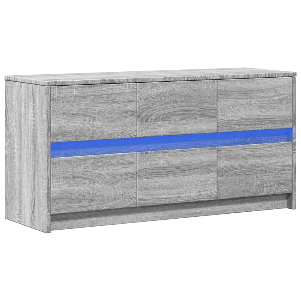 vidaXL Έπιπλο Τηλεόρασης με LED Γκρι Sonoma 100x34x50 εκ. Επεξ. Ξύλο