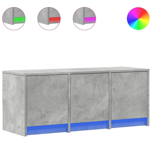 vidaXL Έπιπλο Τηλεόρασης με LED Γκρι Σκυρ. 97x34x40 εκ. Επεξ. Ξύλο