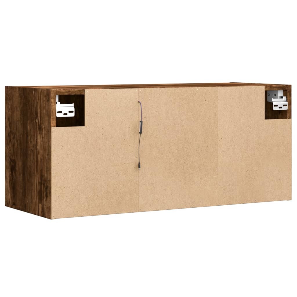 vidaXL Έπιπλο Τοίχου Τηλεόρασης με LED Καπνιστή Δρυς 80x31x35 εκ.