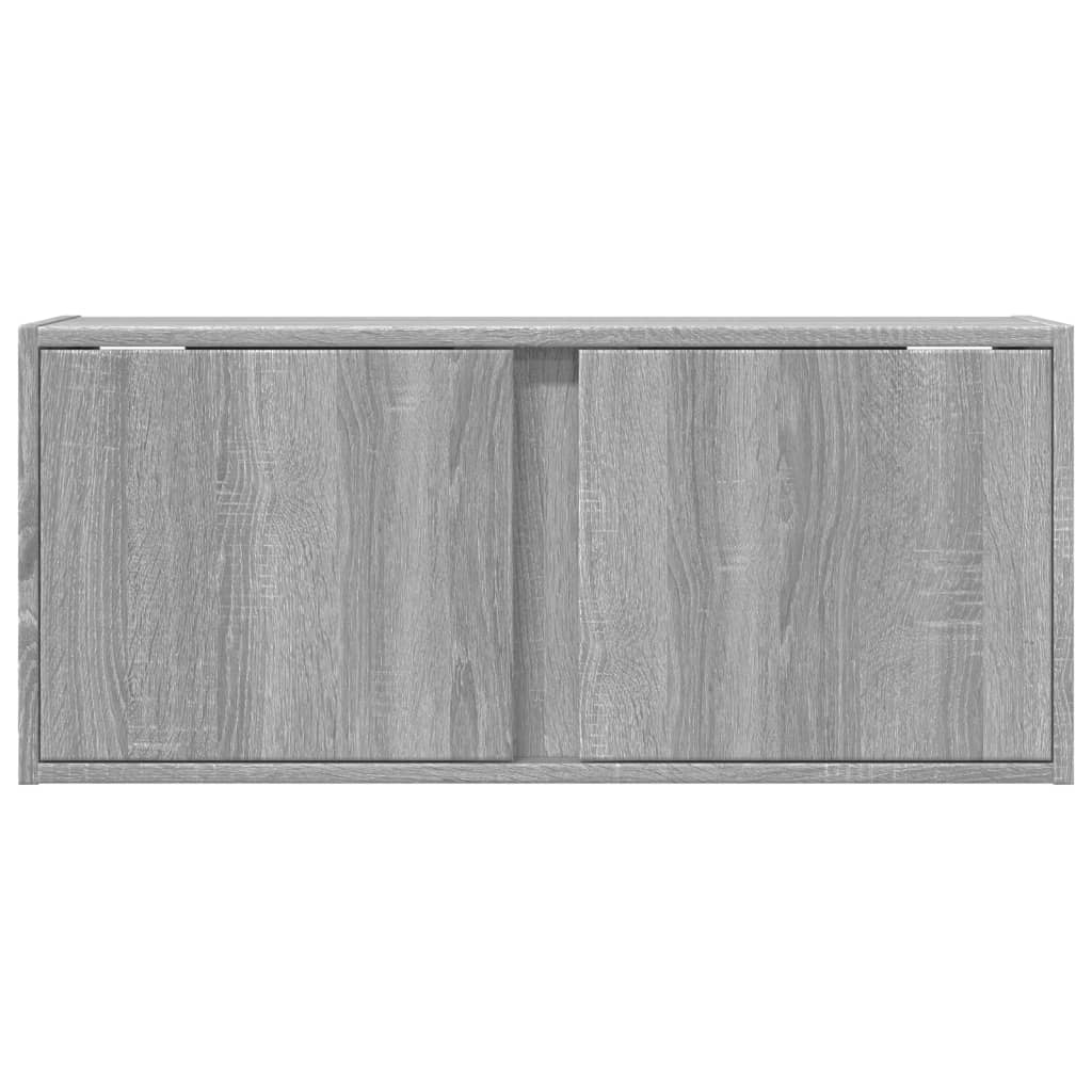 vidaXL Έπιπλο Τοίχου Τηλεόρασης με LED Γκρι Sonoma 80x31x35 εκ.