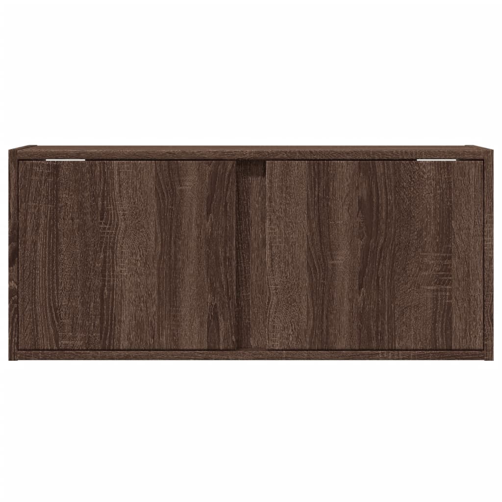 vidaXL Έπιπλο Τοίχου Τηλεόρασης με LED Καφέ Δρυς 80x31x35 εκ.