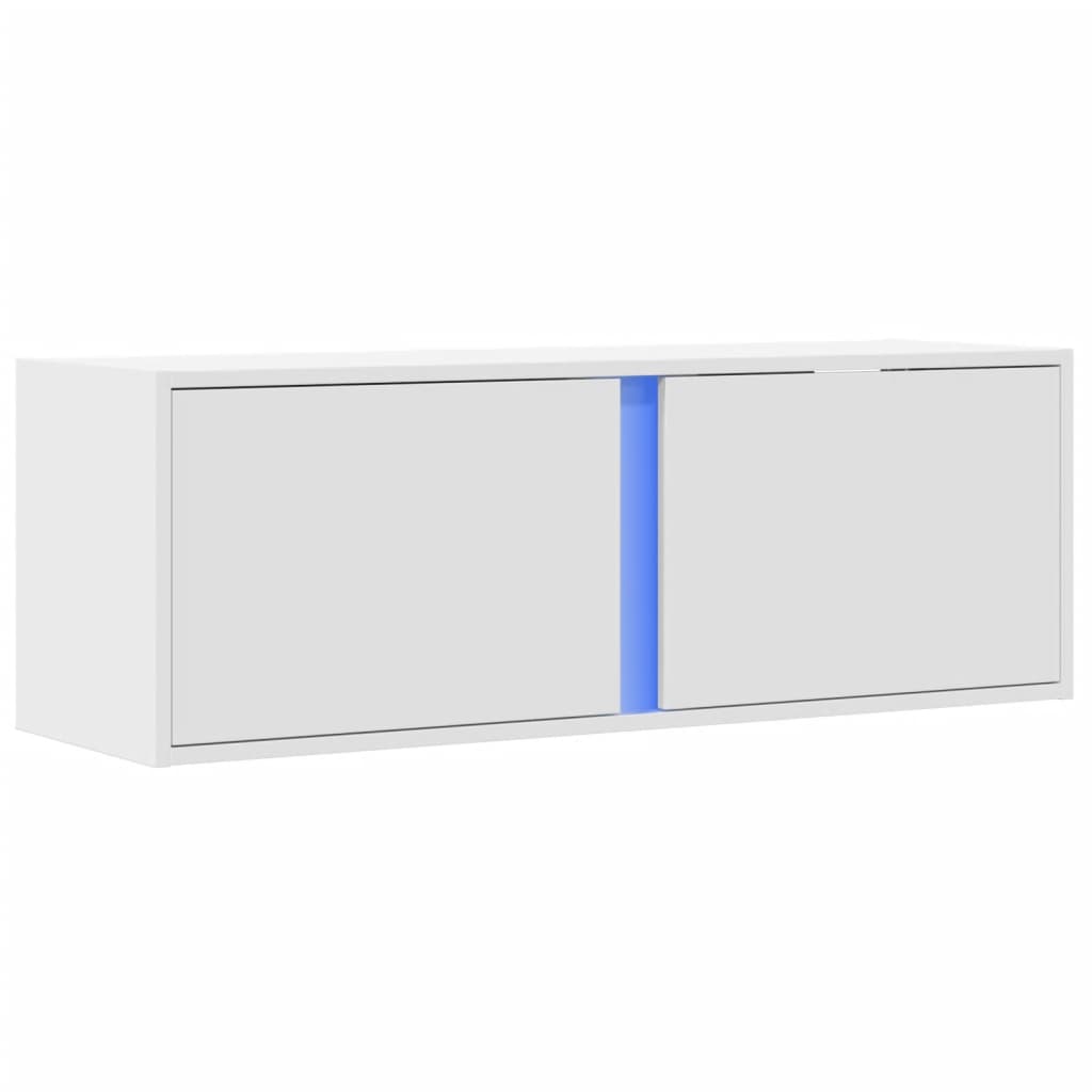 vidaXL Έπιπλο Τοίχου Τηλεόρασης με LED Λευκό 100x31x35 εκ.