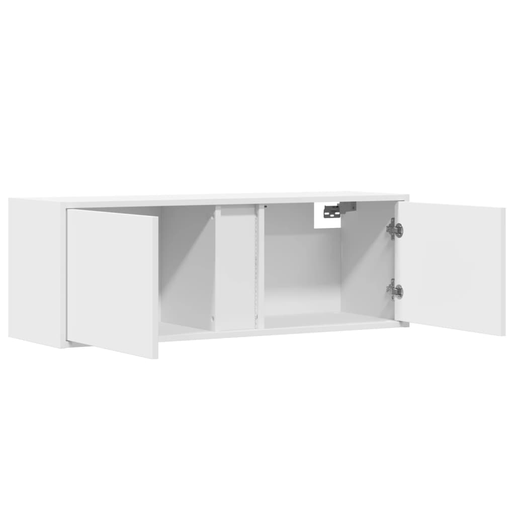 vidaXL Έπιπλο Τοίχου Τηλεόρασης με LED Λευκό 100x31x35 εκ.