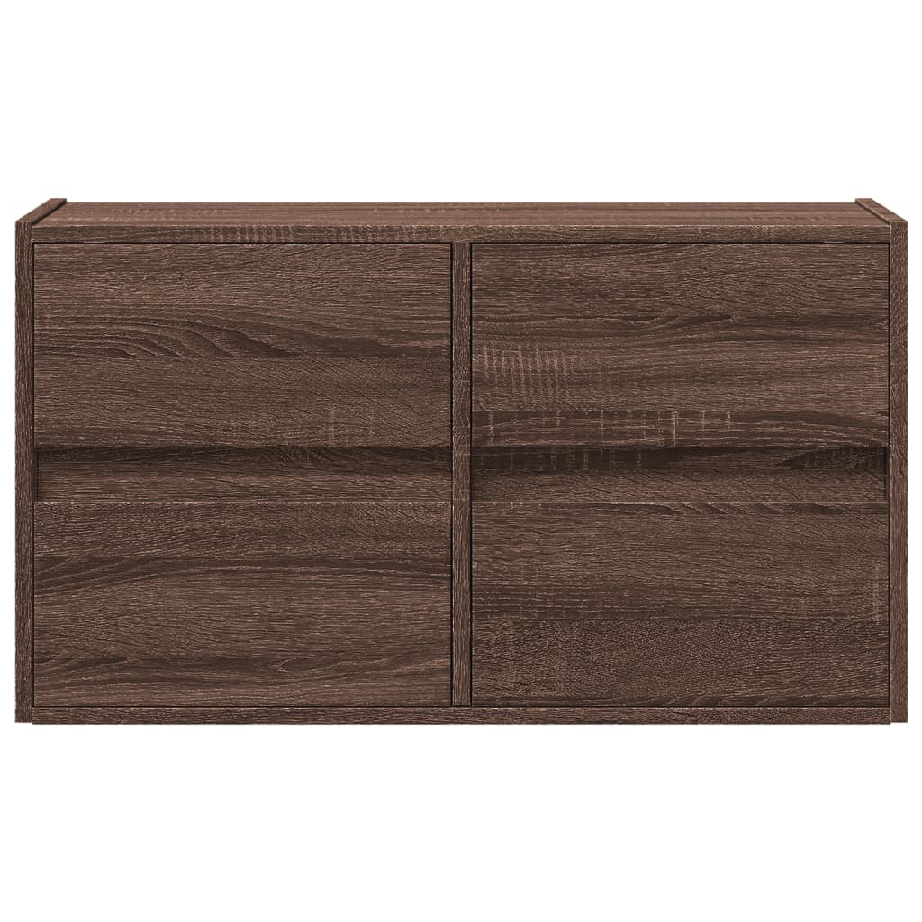 vidaXL Έπιπλο Τοίχου Τηλεόρασης με LED Καφέ Δρυς 80x31x45 εκ.