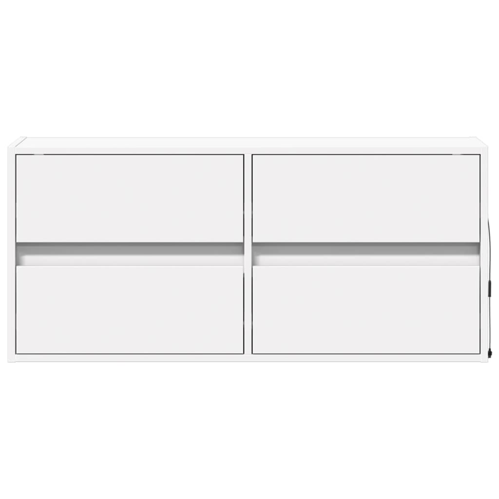 vidaXL Έπιπλο Τοίχου Τηλεόρασης με LED Λευκό 100x31x45 εκ.