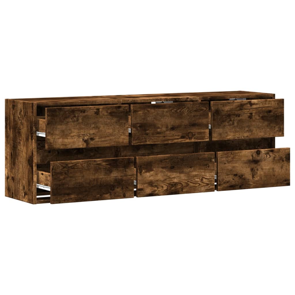 vidaXL Έπιπλο Τοίχου Τηλεόρασης με LED Καπνιστή Δρυς 130x31x45 εκ.