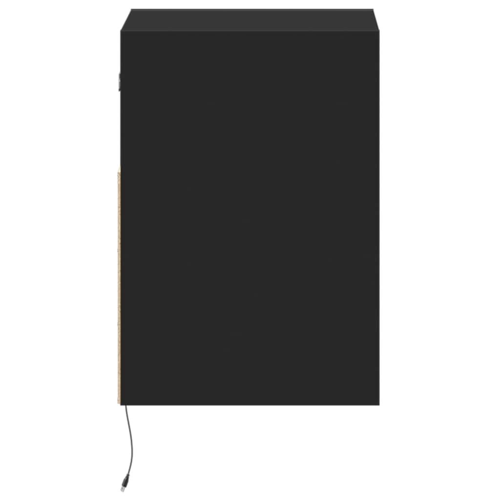 vidaXL Έπιπλα Τοίχου Τηλεόρασης με LED 2 Τεμ. Μαύρα 41x31x45 εκ.