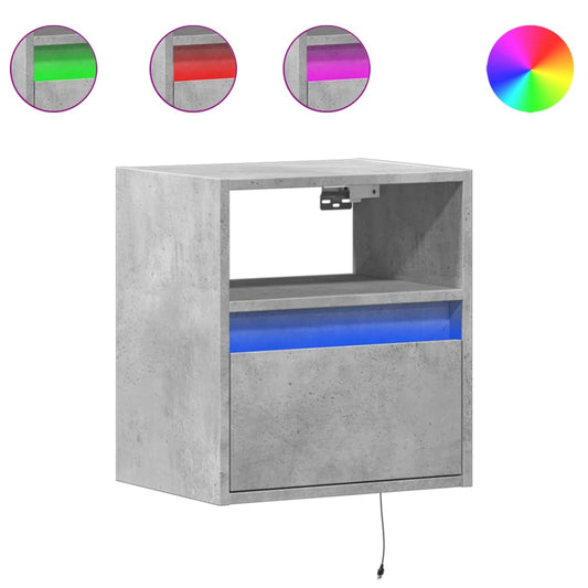 vidaXL Έπιπλα Τηλεόρασης με LED 2 Τεμ Γκρι Σκυροδέματος 41x31x45 εκ.