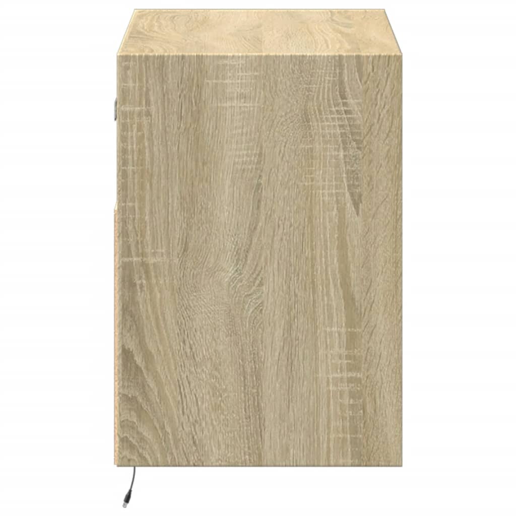 vidaXL Έπιπλο Τοίχου Τηλεόρασης με LED Sonoma Δρυς 80x31x45 εκ.