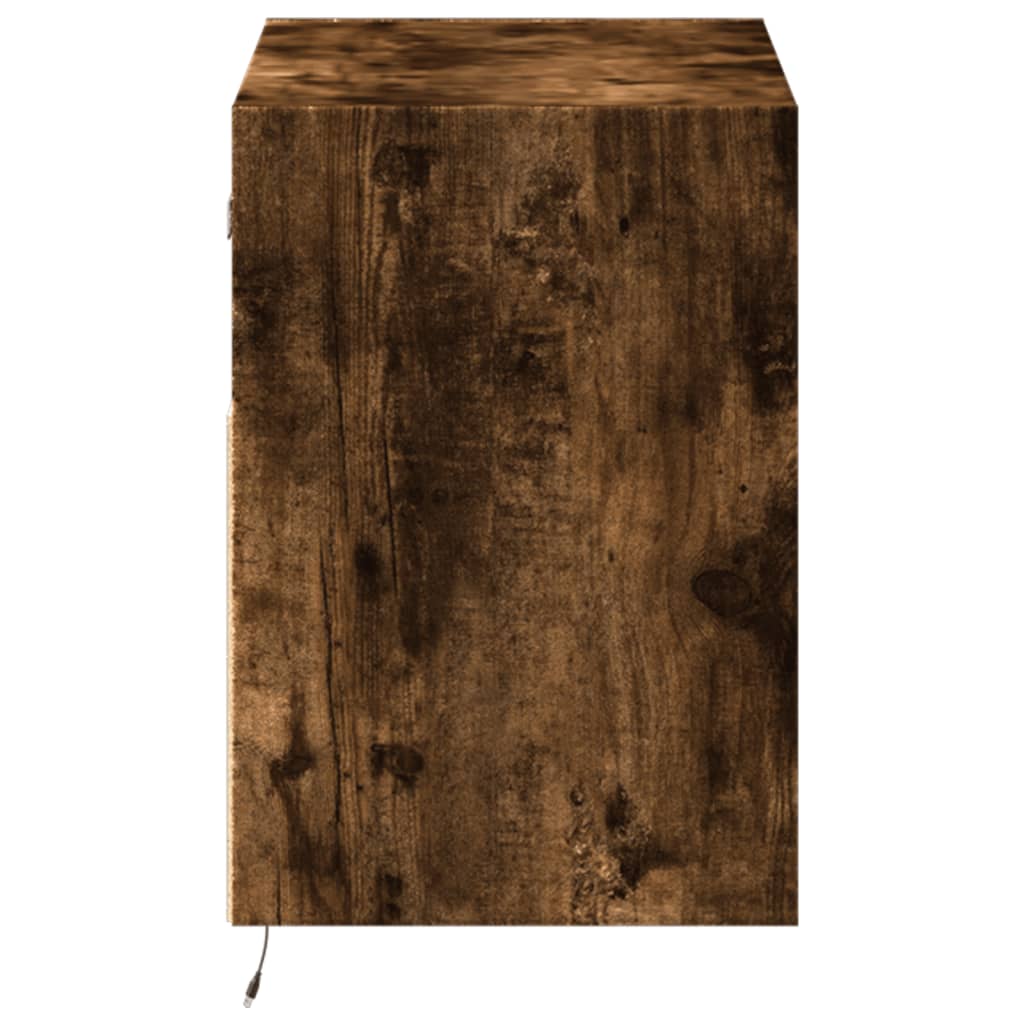 vidaXL Έπιπλο Τοίχου Τηλεόρασης με LED Καπνιστή Δρυς 80x31x45 εκ.