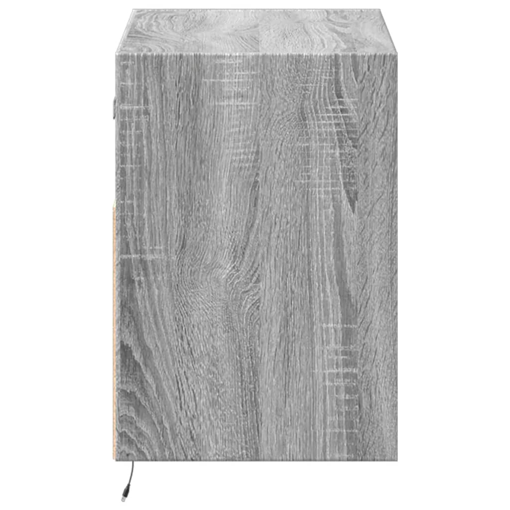 vidaXL Έπιπλο Τοίχου Τηλεόρασης με LED Γκρι Sonoma 80x31x45 εκ.