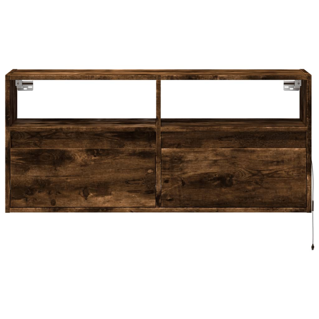 vidaXL Έπιπλο Τοίχου Τηλεόρασης με LED Καπνιστή Δρυς 100x31x45 εκ.