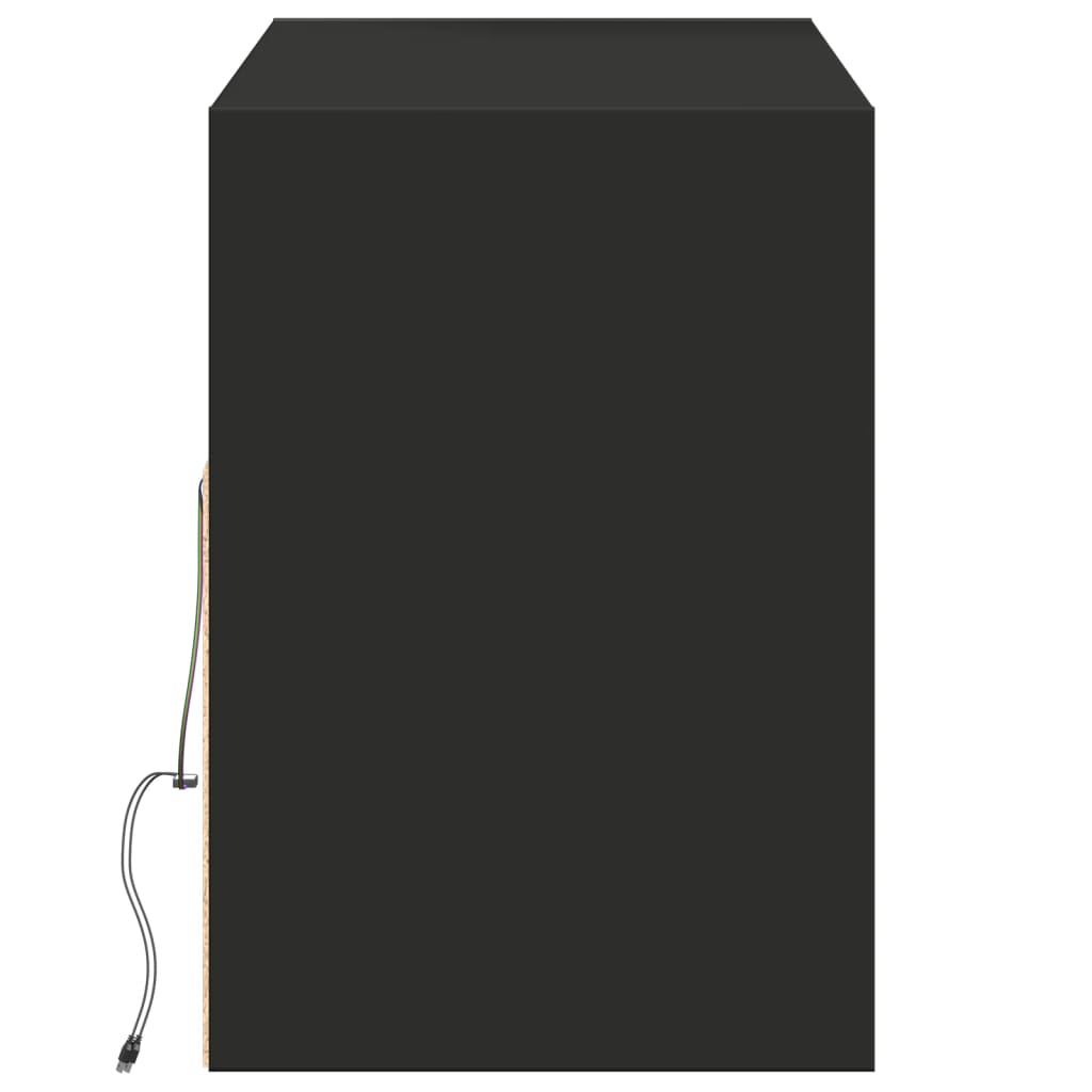 vidaXL Έπιπλο Τοίχου Τηλεόρασης με LED Μαύρο 130x31x45 εκ.