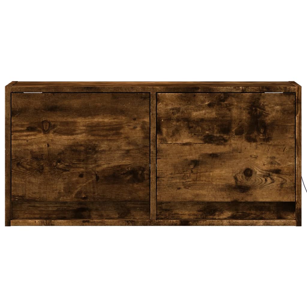 vidaXL Έπιπλο Τοίχου Τηλεόρασης με LED Καπνιστή Δρυς 80x31x38 εκ.