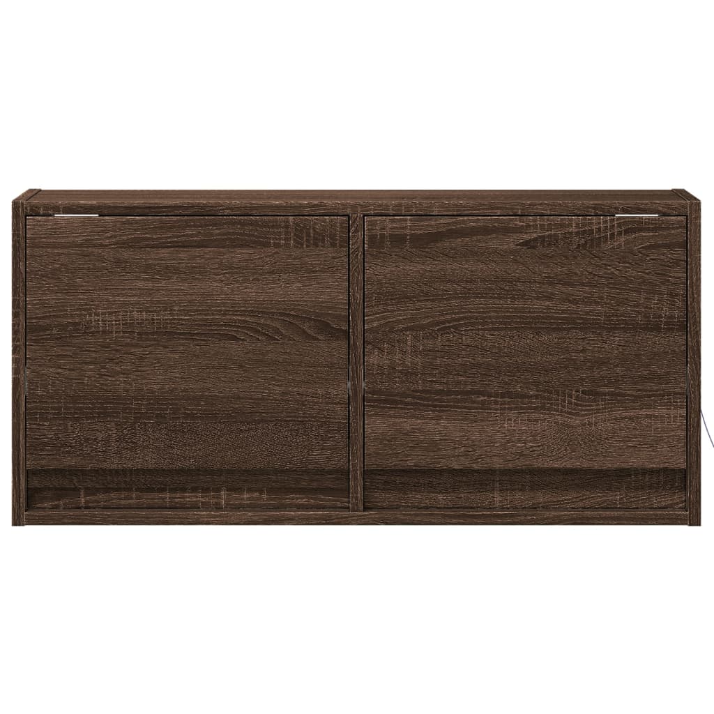 vidaXL Έπιπλο Τοίχου Τηλεόρασης με LED Καφέ Δρυς 80x31x38 εκ.