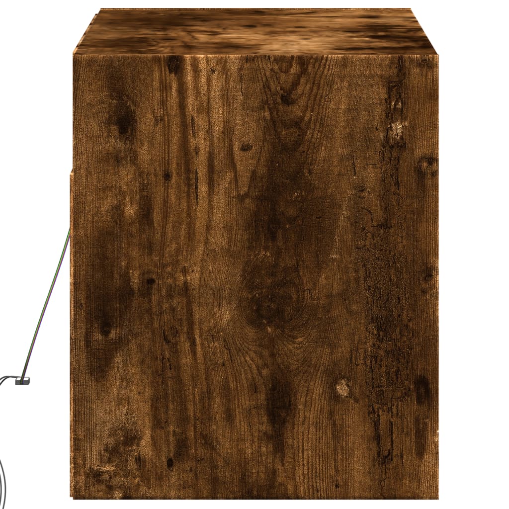 vidaXL Έπιπλο Τοίχου Τηλεόρασης με LED Καπνιστή Δρυς 100x31x38 εκ.