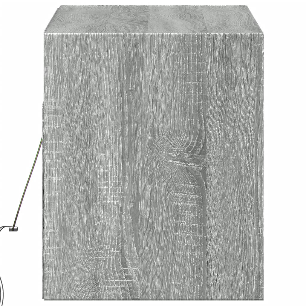 vidaXL Έπιπλο Τοίχου Τηλεόρασης με LED Γκρι Sonoma 100x31x38 εκ.