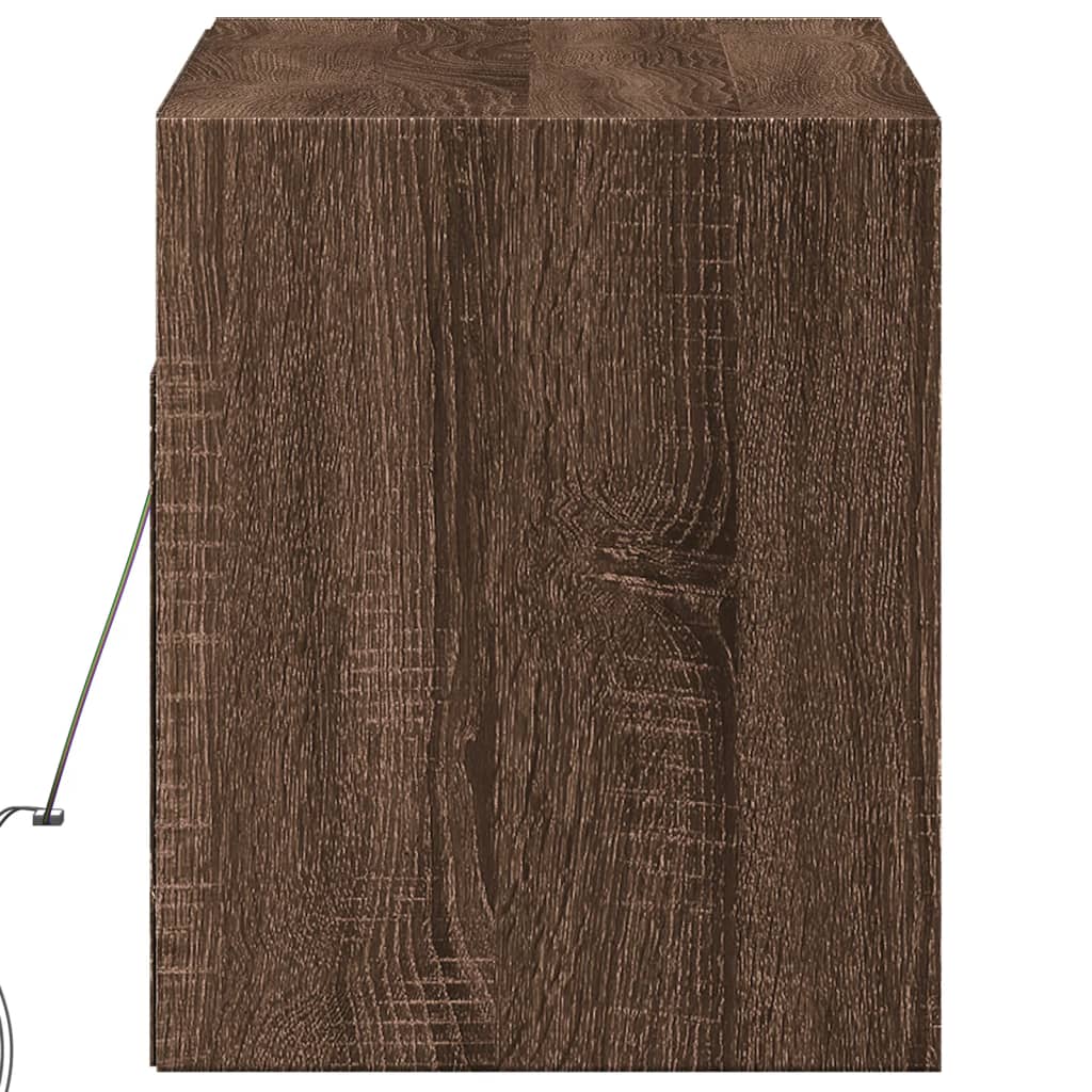 vidaXL Έπιπλο Τοίχου Τηλεόρασης με LED Καφέ Δρυς 100x31x38 εκ.