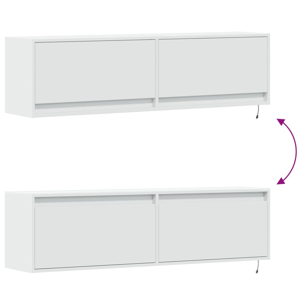 vidaXL Έπιπλο Τοίχου Τηλεόρασης με LED Λευκό 140x31x38 εκ.