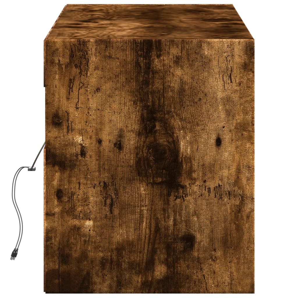 vidaXL Έπιπλο Τοίχου Τηλεόρασης με LED Καπνιστή Δρυς 140x31x38 εκ.