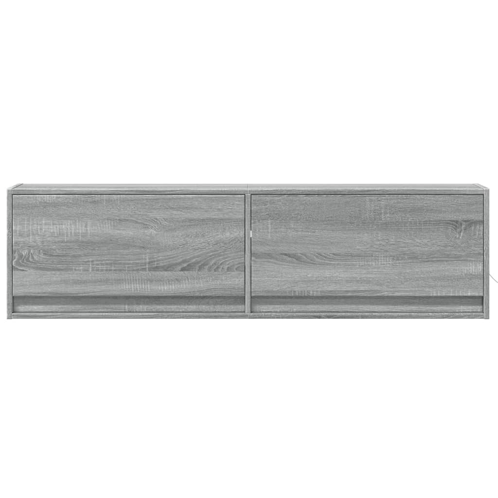 vidaXL Έπιπλο Τοίχου Τηλεόρασης με LED Γκρι Sonoma 140x31x38 εκ.
