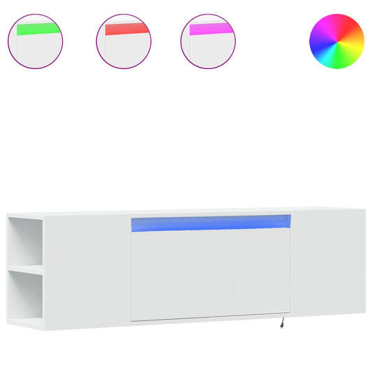 vidaXL Έπιπλο Τοίχου Τηλεόρασης με LED Λευκό 135x31x39,5 εκ.