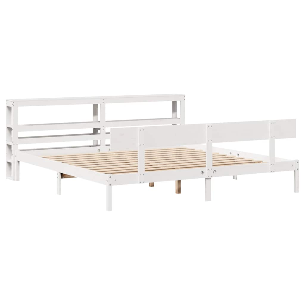 vidaXL Σκελετός Κρεβ. Χωρίς Στρώμα Λευκό 180x200 εκ Μασίφ Πεύκο