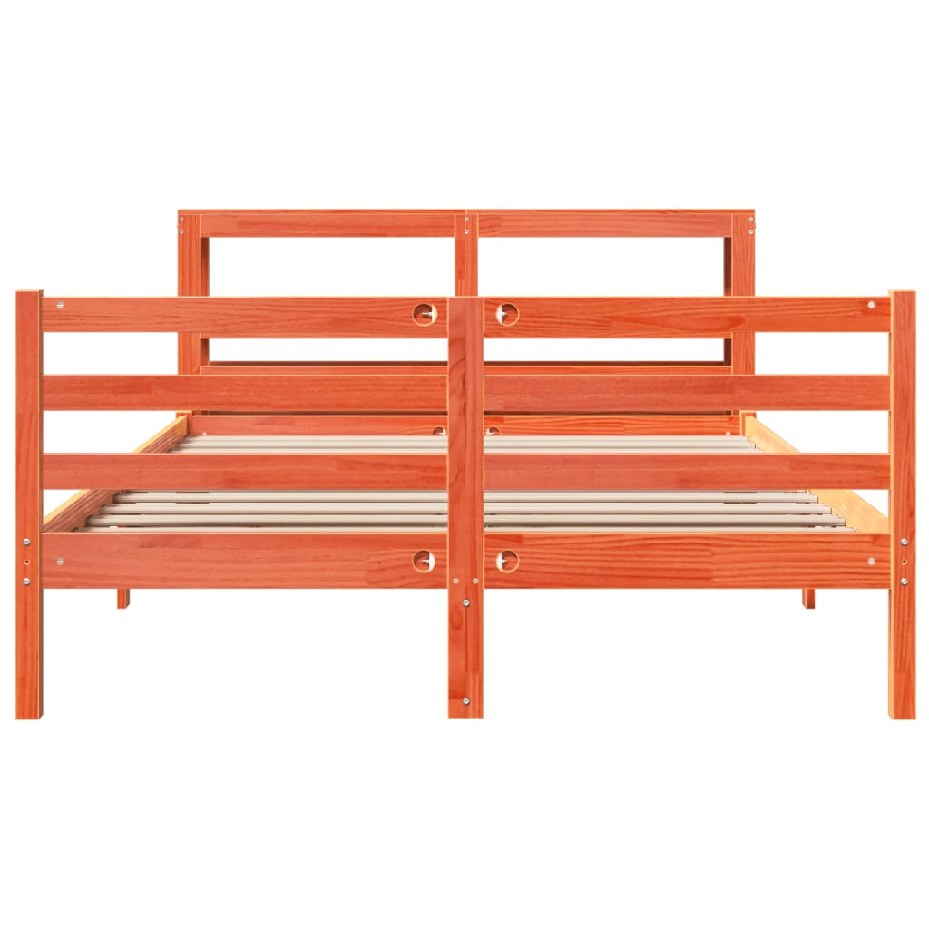 vidaXL Σκελετός Κρεβ. Χωρίς Στρώμα Καφέ Κεριού 120x190 εκ Μασίφ Πεύκο