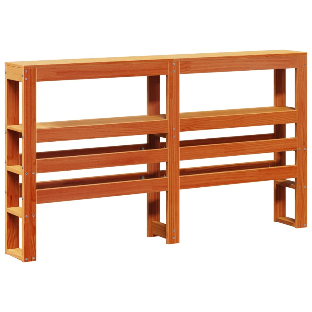 vidaXL Πλαίσιο Κρεβατιού με Κεφαλάρι Μελί 150x200εκ. Μασίφ Ξύλο Πεύκου