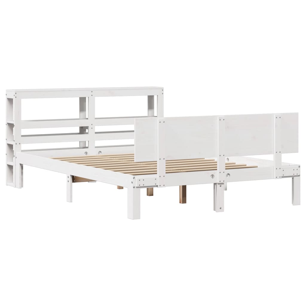 vidaXL Σκελετός Κρεβατιού με Κεφαλάρι Χωρίς Στρώμα Λευκό 120x200 εκ.