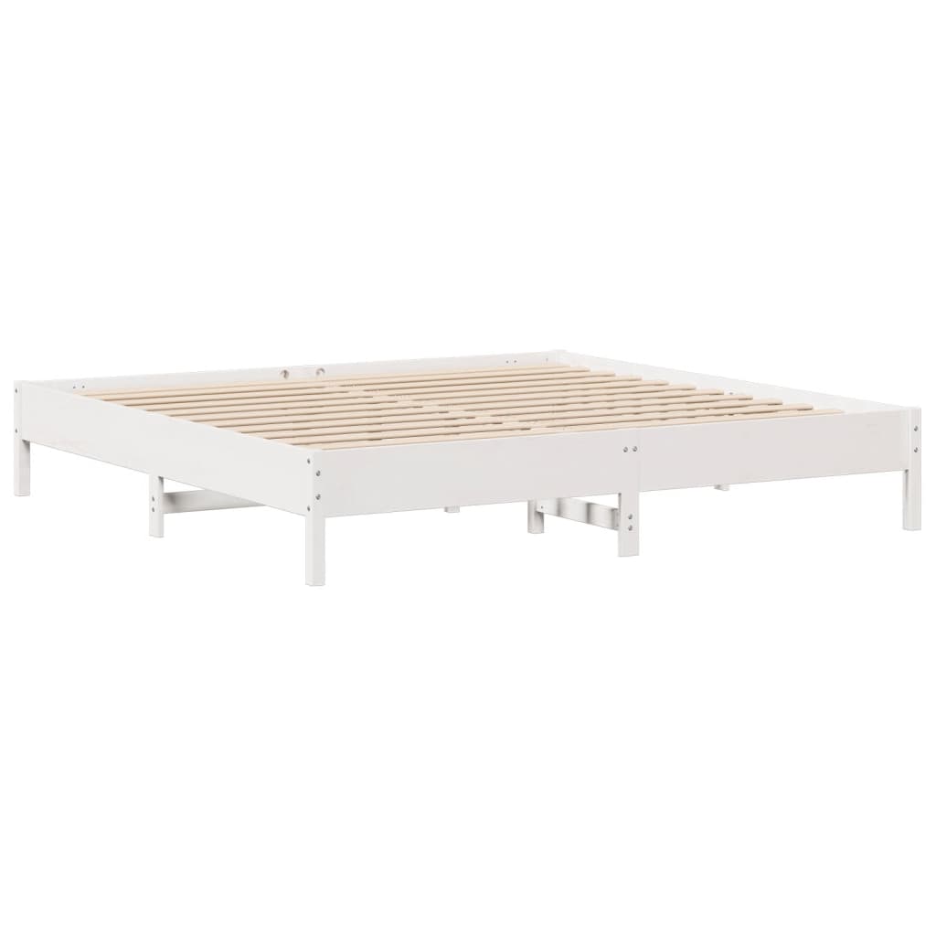 vidaXL Σκελετός Κρεβ. Χωρίς Στρώμα Λευκό 180x200 εκ Μασίφ Πεύκο