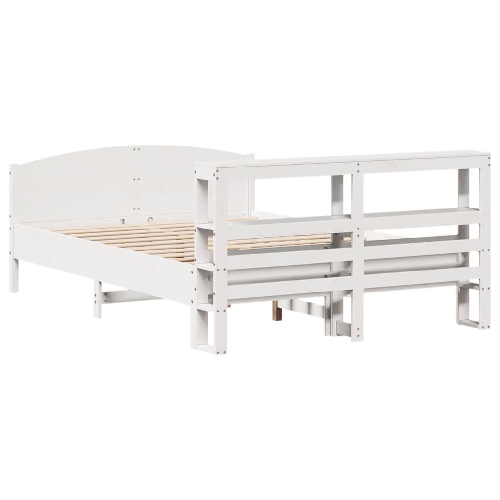 vidaXL Σκελετός Κρεβ. Χωρίς Στρώμα Λευκό 160x200 εκ Μασίφ Πεύκο