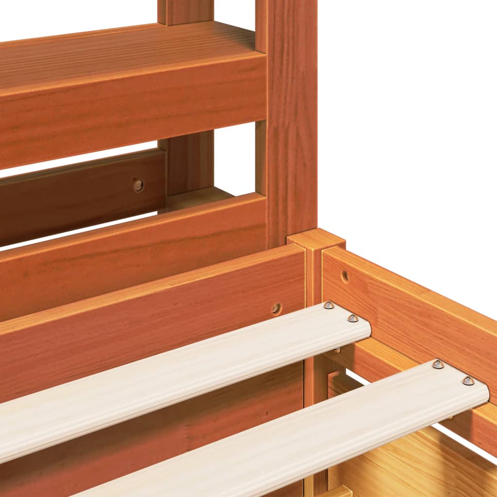 vidaXL Σκελετός Κρεβ. Χωρίς Στρώμα Καφέ Κεριού 75x190 εκ Μασίφ Πεύκο