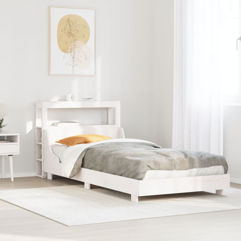 vidaXL Σκελετός Κρεβ. Χωρίς Στρώμα Λευκό 90x190 εκ Μασίφ Πεύκο