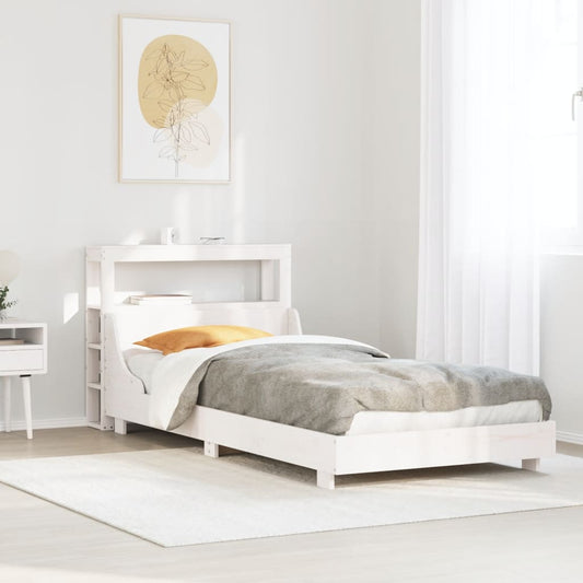 vidaXL Σκελετός Κρεβ. Χωρίς Στρώμα Λευκό 90x190 εκ Μασίφ Πεύκο