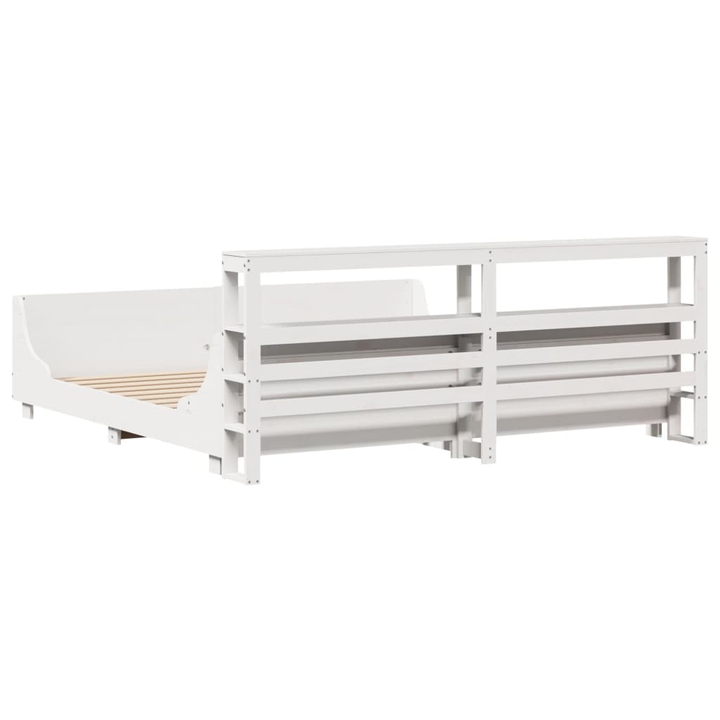 vidaXL Σκελετός Κρεβ. Χωρίς Στρώμα Λευκό 180x200 εκ Μασίφ Πεύκο