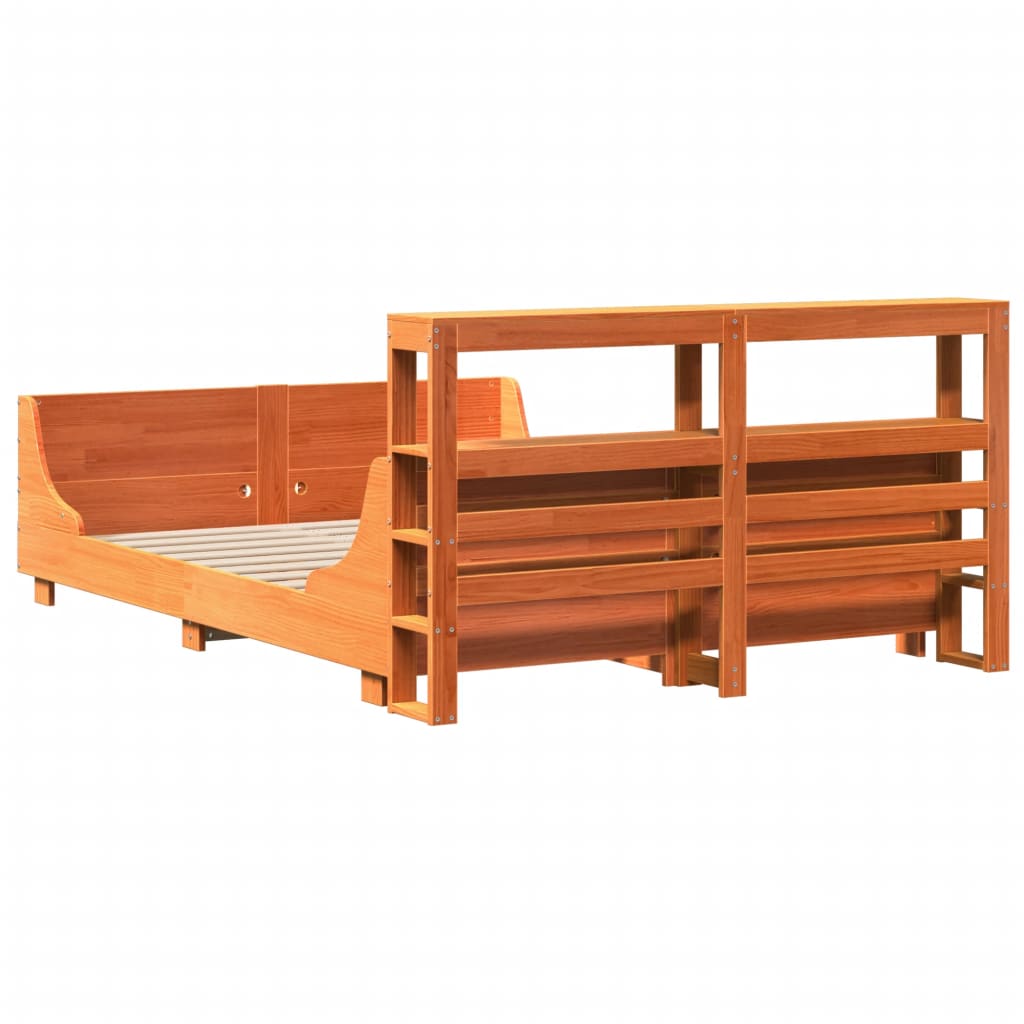 vidaXL Σκελετός Κρεβ. Χωρίς Στρώμα Καφέ Κεριού 120x190 εκ Μασίφ Πεύκο