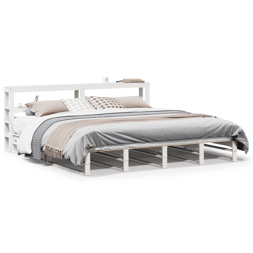 vidaXL Σκελετός Κρεβ. Χωρίς Στρώμα Λευκό 180x200 εκ Μασίφ Πεύκο