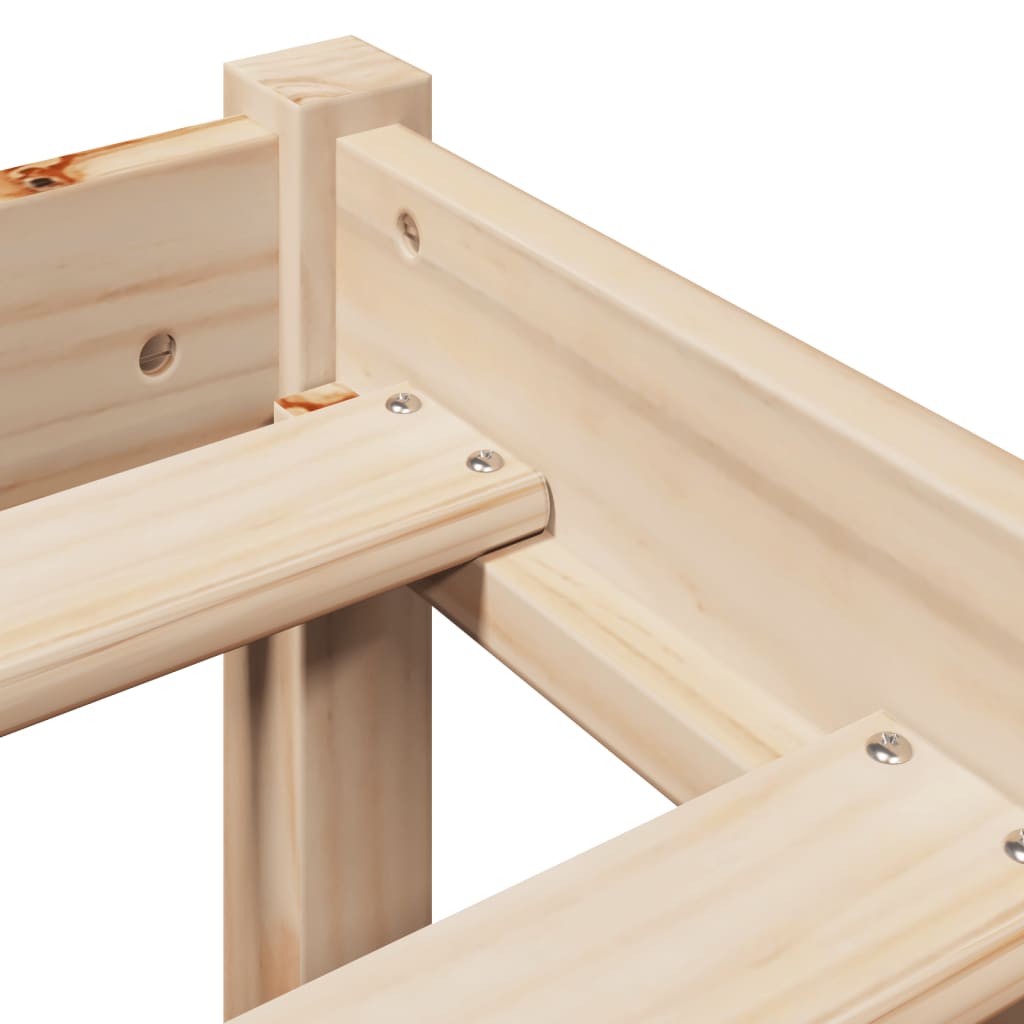 vidaXL Σκελετός Κρεβατιού Χωρίς Στρώμα 140x200 εκ Μασίφ Ξύλο Πεύκου