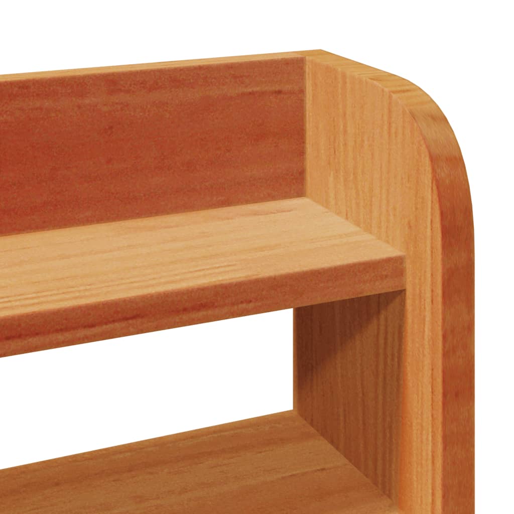 vidaXL Πλαίσιο Κρεβατιού Κεφαλάρι Καφέ Κεριού 135x190 εκ. Μασίφ Πεύκο