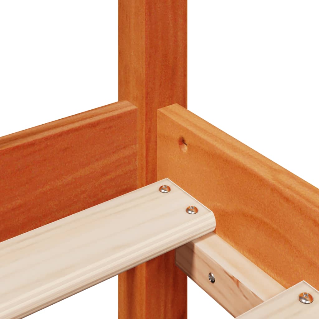 vidaXL Σκελετός Κρεβ. Χωρίς Στρώμα Καφέ Κεριού 135x190 εκ Μασίφ Πεύκο