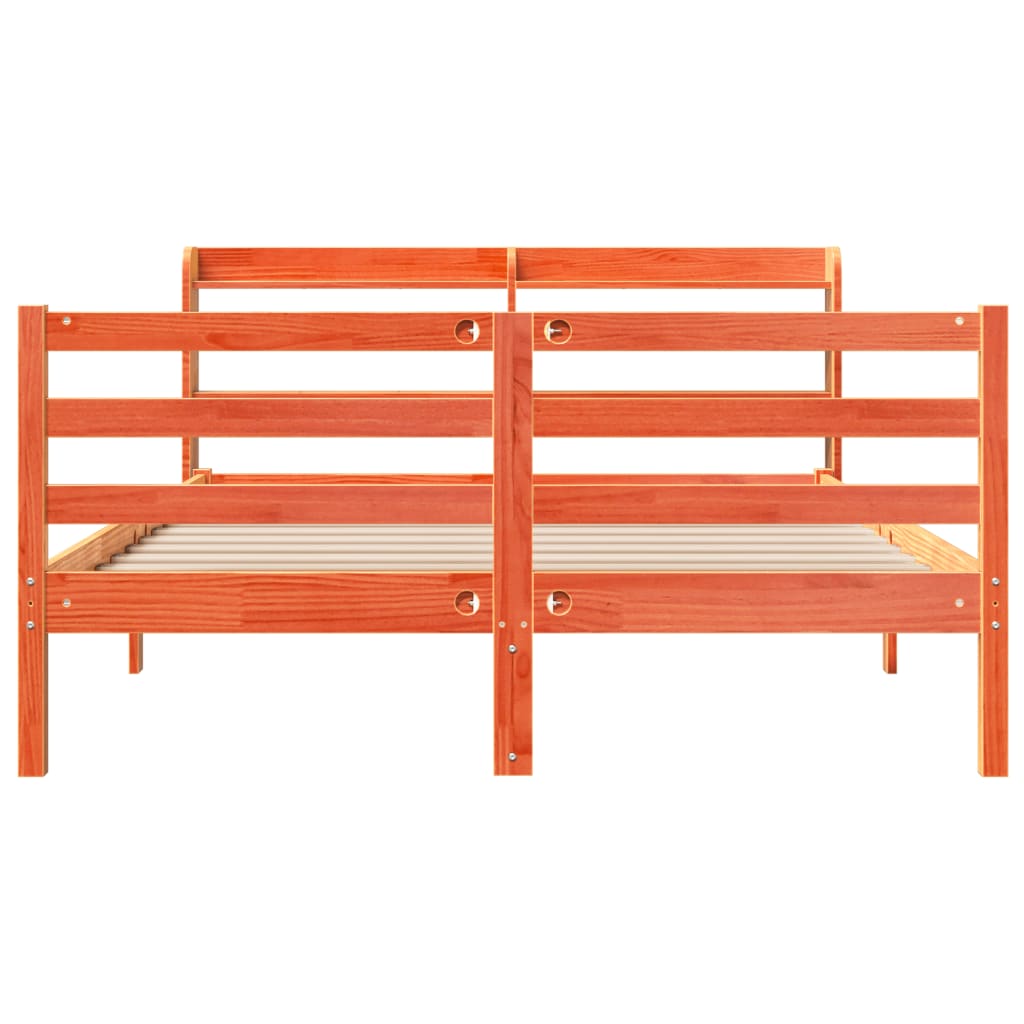 vidaXL Σκελετός Κρεβ. Χωρίς Στρώμα Καφέ Κεριού 150x200 εκ Μασίφ Πεύκο