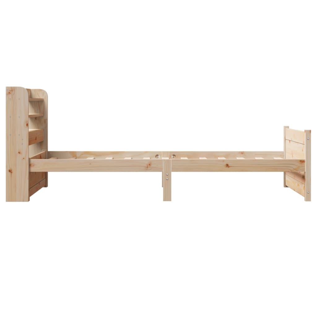 vidaXL Πλαίσιο Κρεβατιού με Κεφαλάρι 90 x 190εκ. από Μασίφ Ξύλο Πεύκου