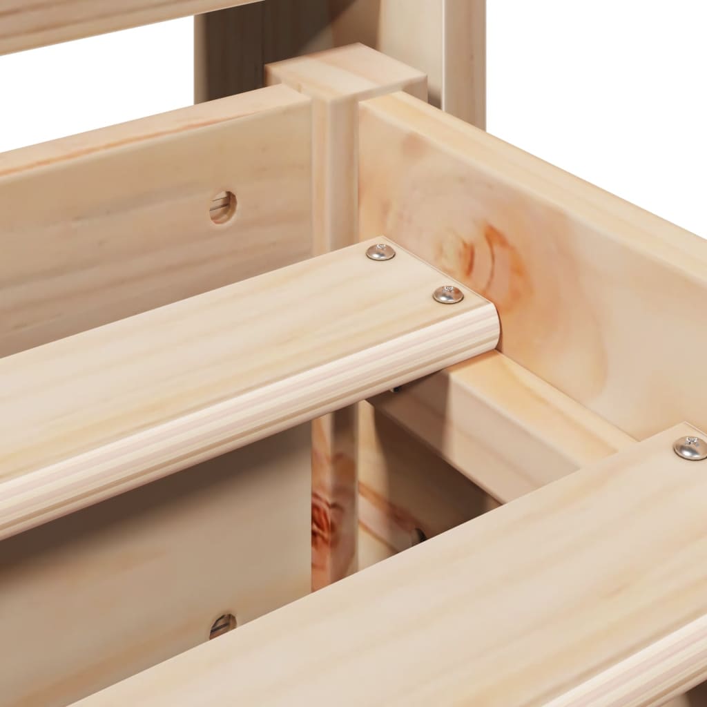 vidaXL Σκελετός Κρεβατιού Χωρίς Στρώμα 140x190 εκ Μασίφ Ξύλο Πεύκου