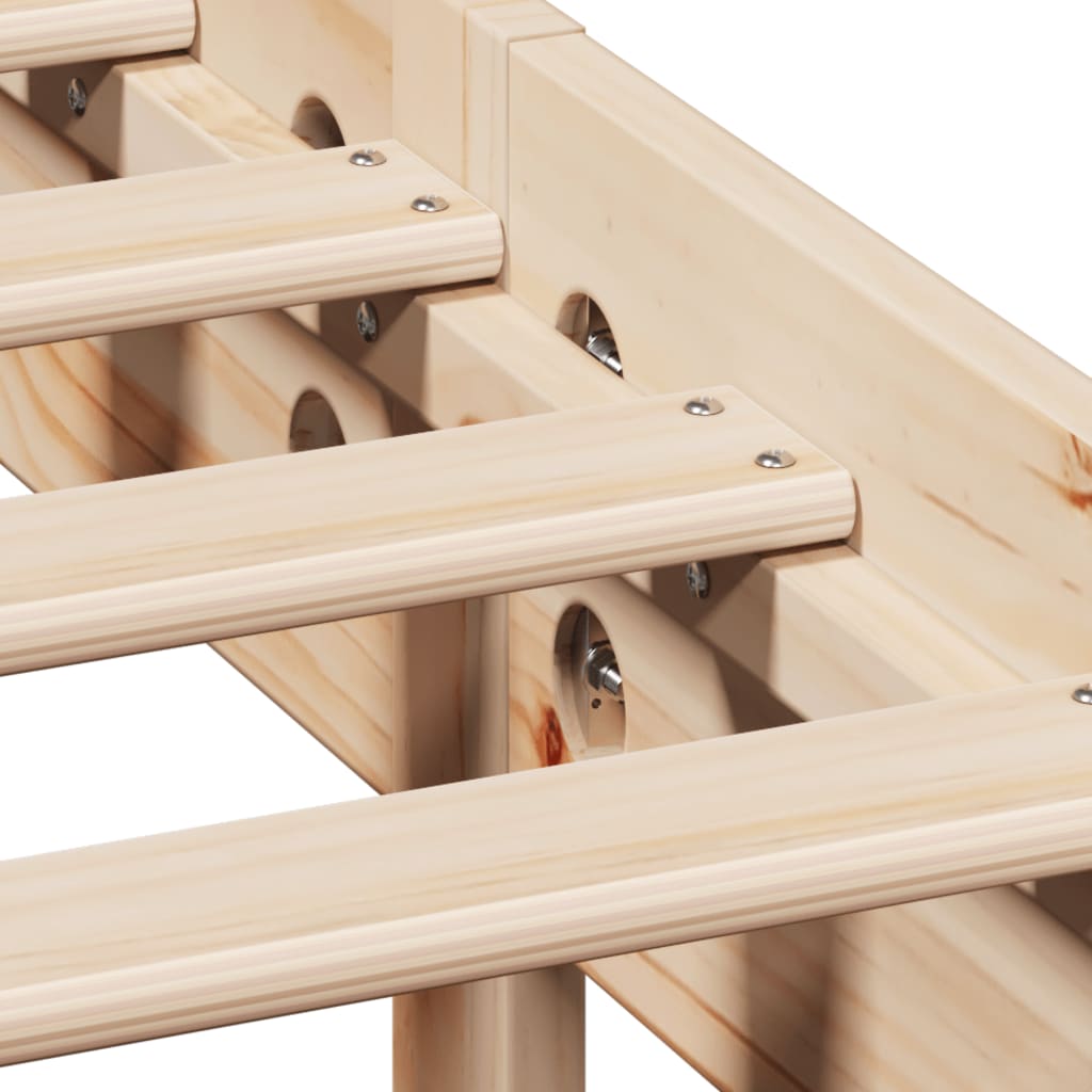 vidaXL Σκελετός Κρεβατιού Χωρίς Στρώμα 140x200 εκ Μασίφ Ξύλο Πεύκου