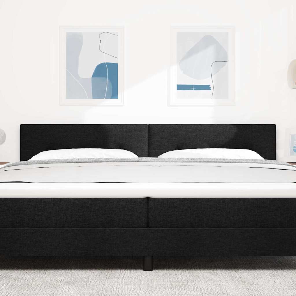 vidaXL LED κεφαλάρι με LED ταινίες φωτός Μαύρο 200 cm ύφασμα